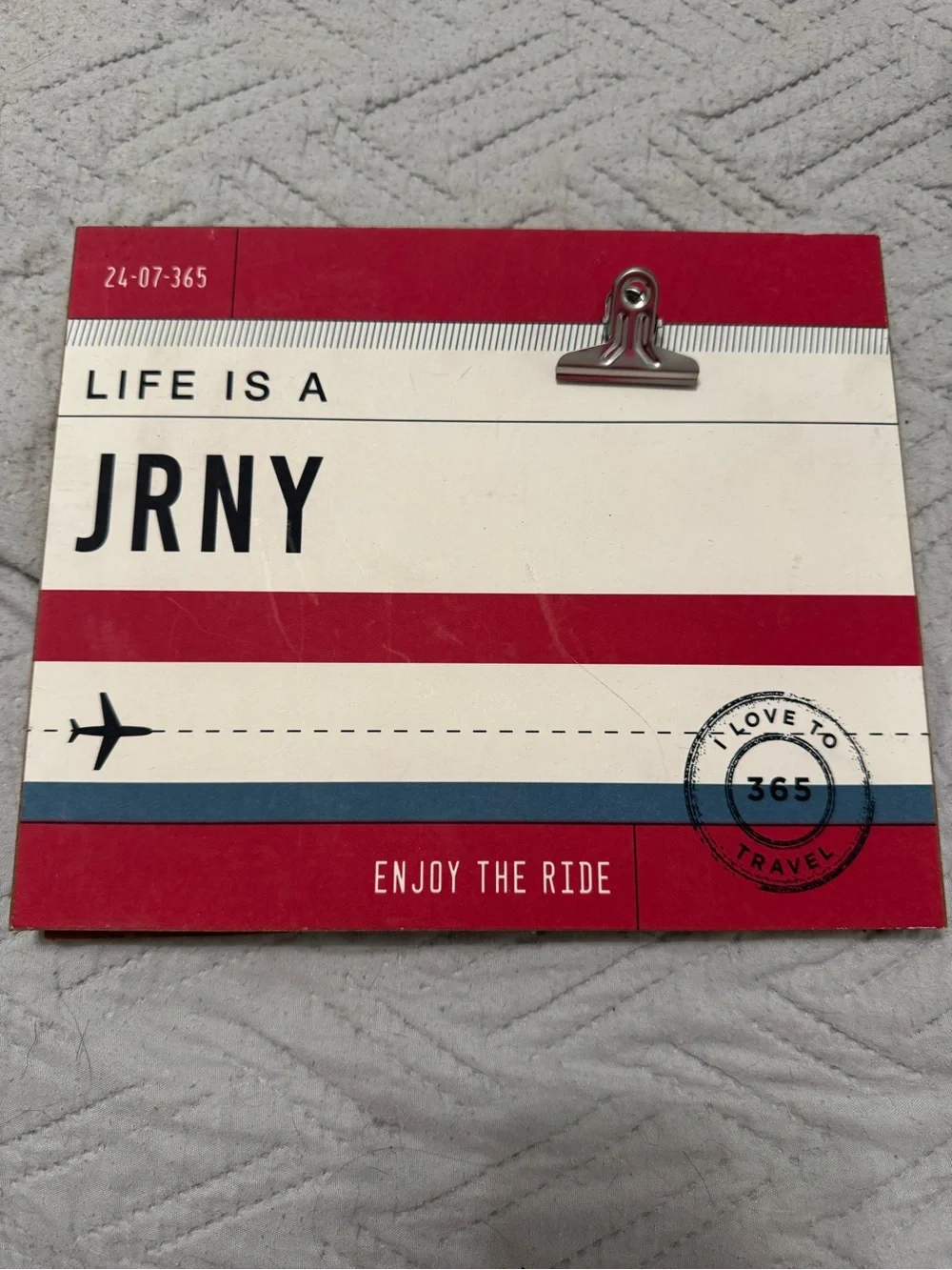 Life Is A JRNY Travel Picture frame - Red, White, Navy